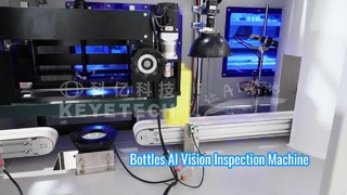 Keye Tech AI vision-inspectiesysteem voor gele vierkante flessen