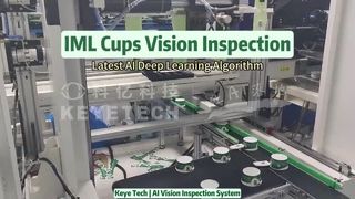 Inspection des coupelles Keye Tech-IML (10 caméras) + empilage automatique